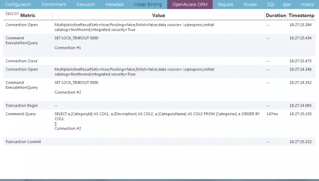 Telerik DataAccess Tab in Glimpse